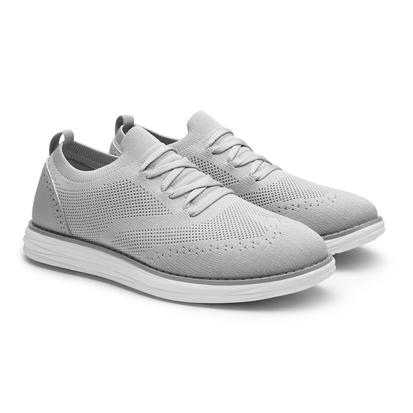 [KnitFlex SmartCraft-] Men's Lightweight Mesh Casual Oxfords - GREY - 2