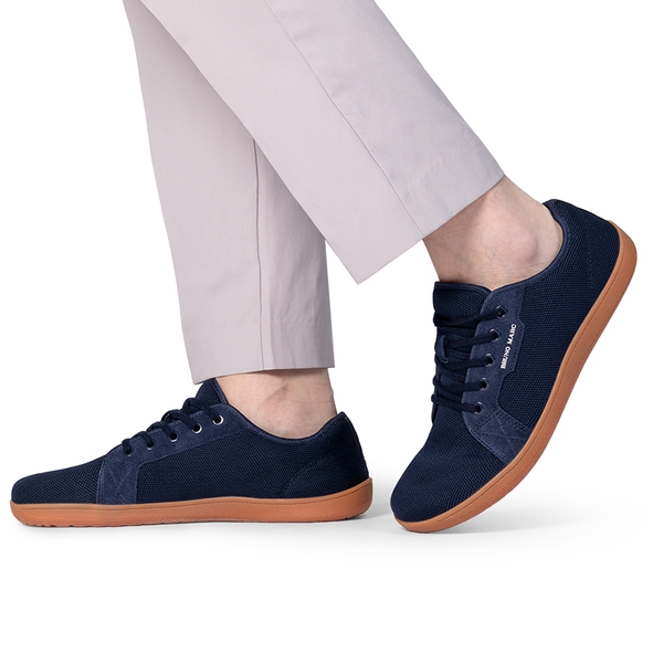 Men's Knitted Non-Slip Casual Sneakers - NAVY - 6