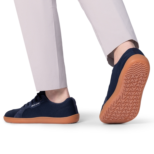 Men's Knitted Non-Slip Casual Sneakers - NAVY - 7