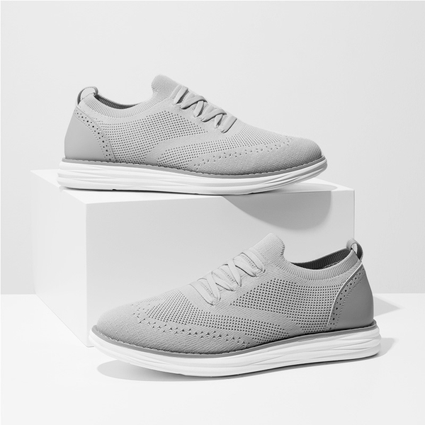 [KnitFlex SmartCraft-] Men's Lightweight Mesh Casual Oxfords - GREY - 7