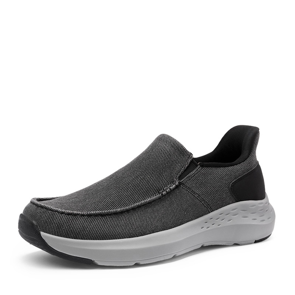 Men's Slip-On Canvas Walking Loafers - DARK GREY -  0