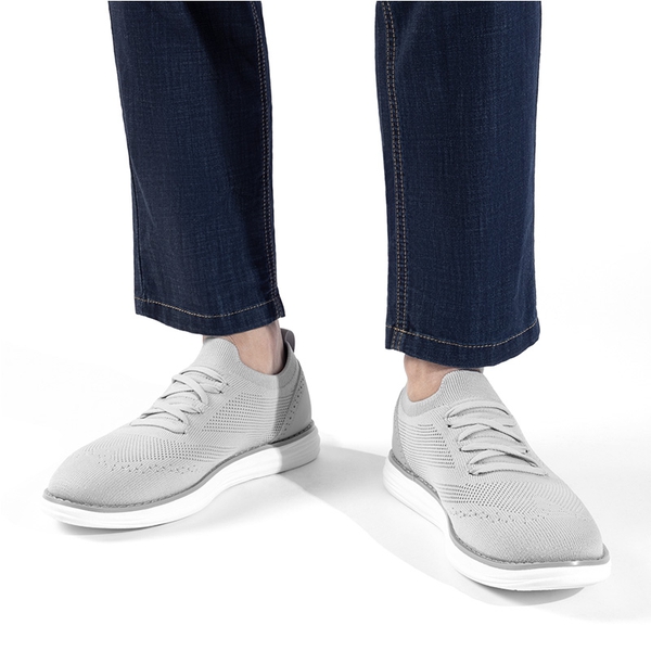 [KnitFlex SmartCraft-] Men's Lightweight Mesh Casual Oxfords - GREY - 8