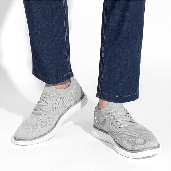 [KnitFlex SmartCraft-] Men's Lightweight Mesh Casual Oxfords - GREY - 6