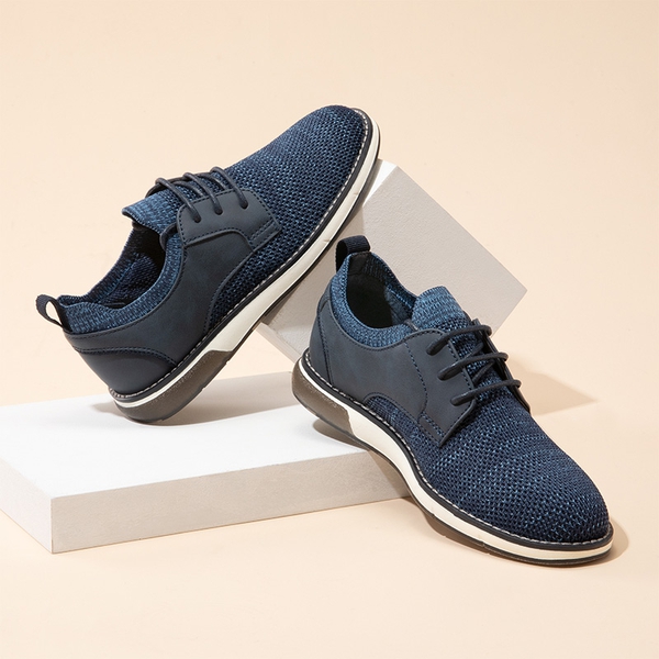Boys' Knitted Oxford Dress Shoes - NAVY - 7