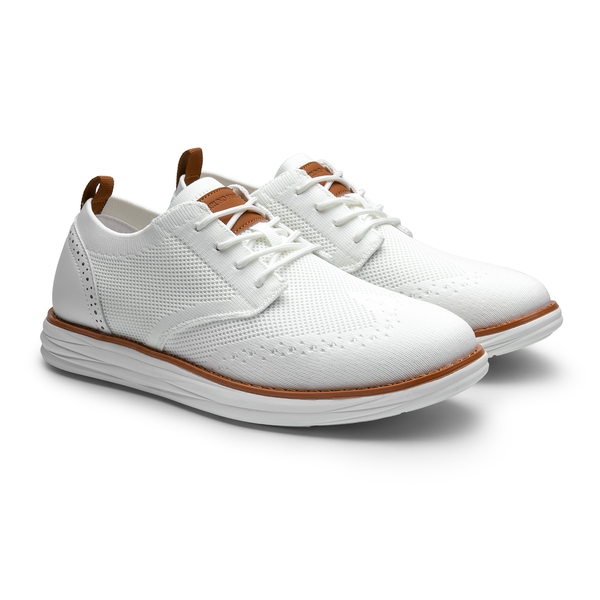 [KnitFlex SmartCraft] Men's Knitted Wingtip Oxford Shoes - WHITE - 2