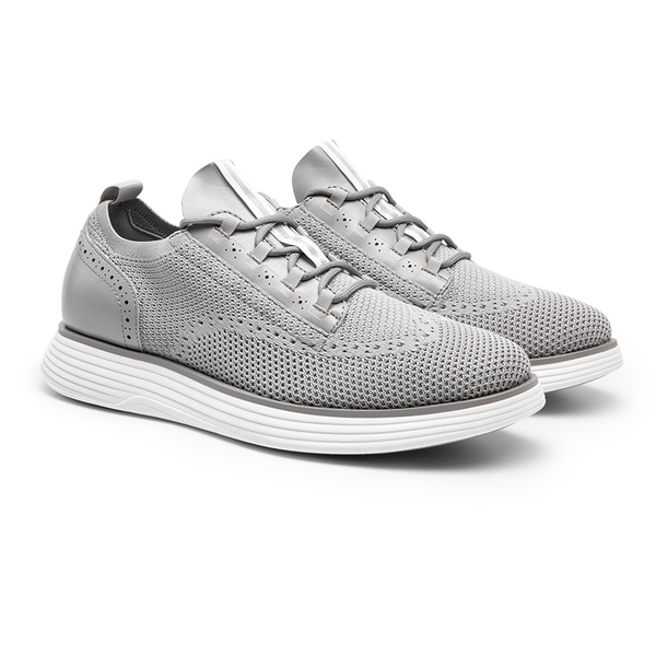 [MaxFlex SuiteCraft+] Men's Smart Casual Knit Oxford Shoes - GREY - 2