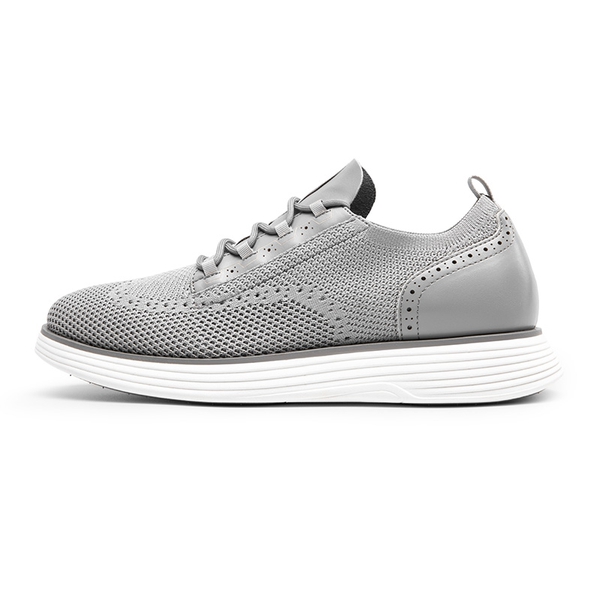 [MaxFlex SuiteCraft+] Men's Smart Casual Knit Oxford Shoes - GREY - 1