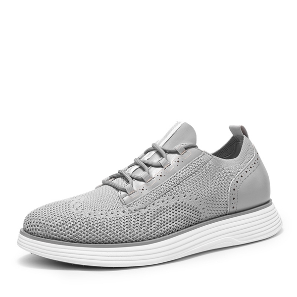 [MaxFlex SuiteCraft+] Men's Smart Casual Knit Oxford Shoes - GREY -  0
