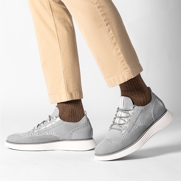 [MaxFlex SuiteCraft+] Men's Smart Casual Knit Oxford Shoes - GREY - 6