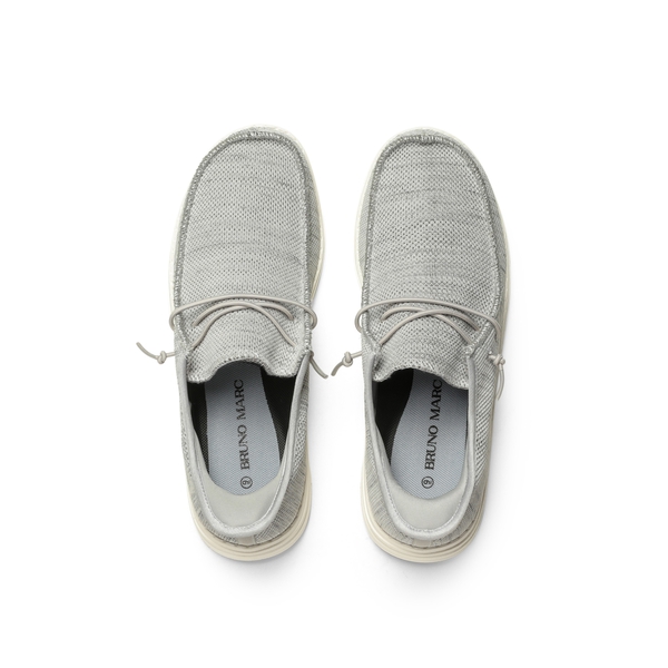 Men's Knitted Slip-On Casual Loafers - GREY - 3