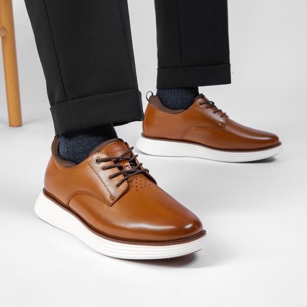 [MaxFlex SuitePolish-] Men's Smart Casual Oxford Hybrid Sneakers - BROWN - 6