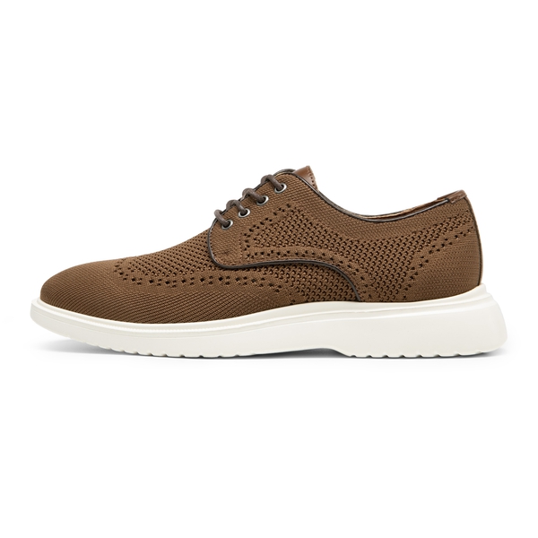 Men's Knitted Casual Wingtip Oxford Sneakers - BROWN - 1