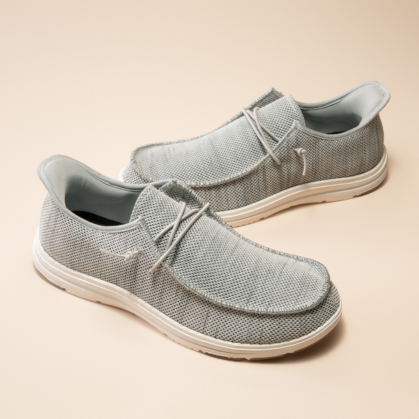 Men's Knitted Slip-On Casual Loafers - GREY - 7