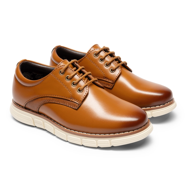 Boys' Non-Slip Oxford Dress Sneakers - BROWN - 2