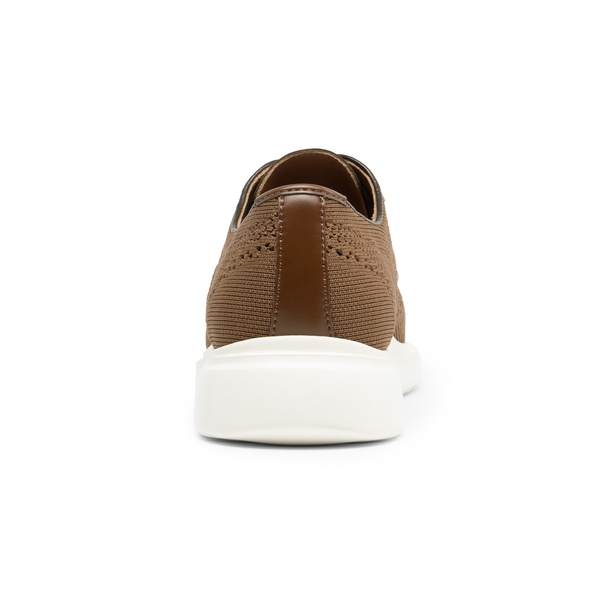 Men's Knitted Casual Wingtip Oxford Sneakers - BROWN - 3