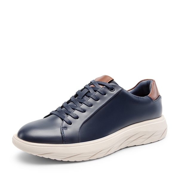 Men's Vegan Leather Casual Dress Sneakers - NAVY -  0