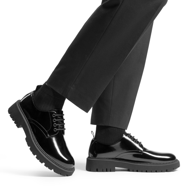 Men's Round-Toe Non-Slip Oxford Shoes - BLACK-PAT - 8