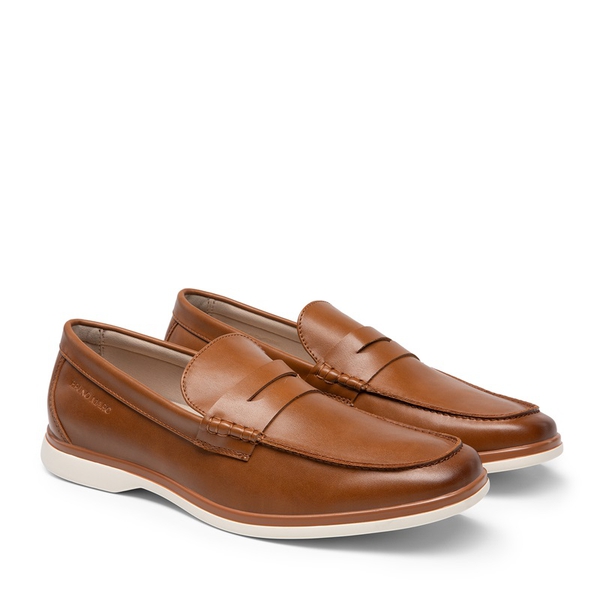 Men's Slip-On Business Penny Loafers - BROWN - 2