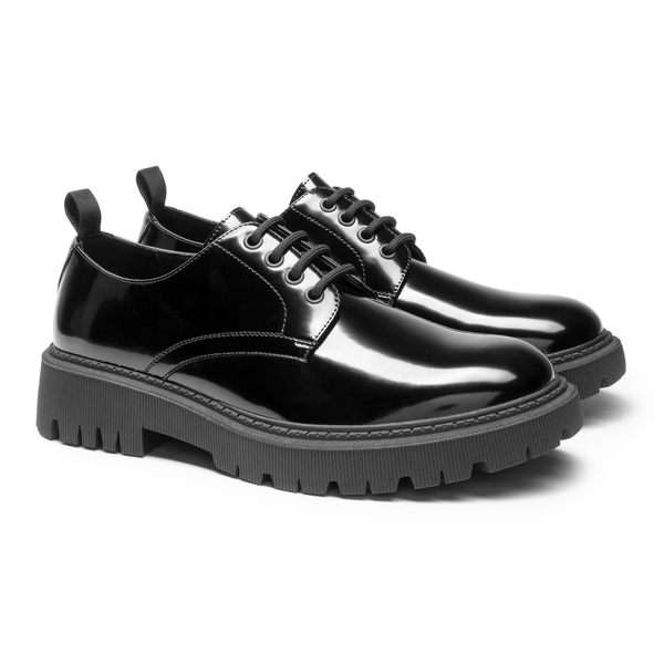 Men's Round-Toe Non-Slip Oxford Shoes - BLACK-PAT - 2