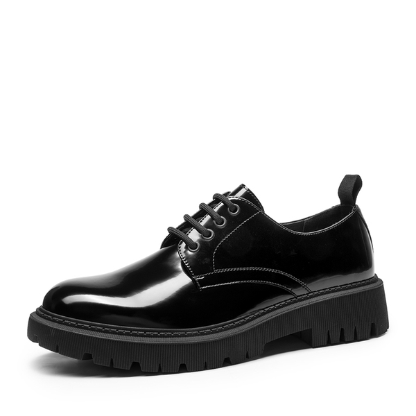Men's Round-Toe Non-Slip Oxford Shoes - BLACK-PAT -  0