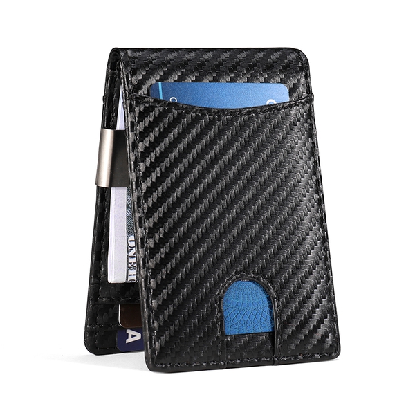 Men' Slim Money Clip Wallet - CARBON -  0