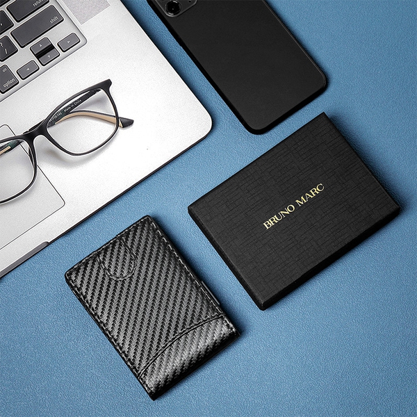 Men' Slim Money Clip Wallet - CARBON - 5