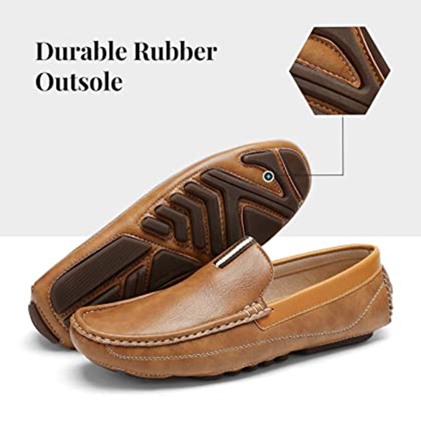 Men's Moc Toe Driving Loafers - TAN - 1