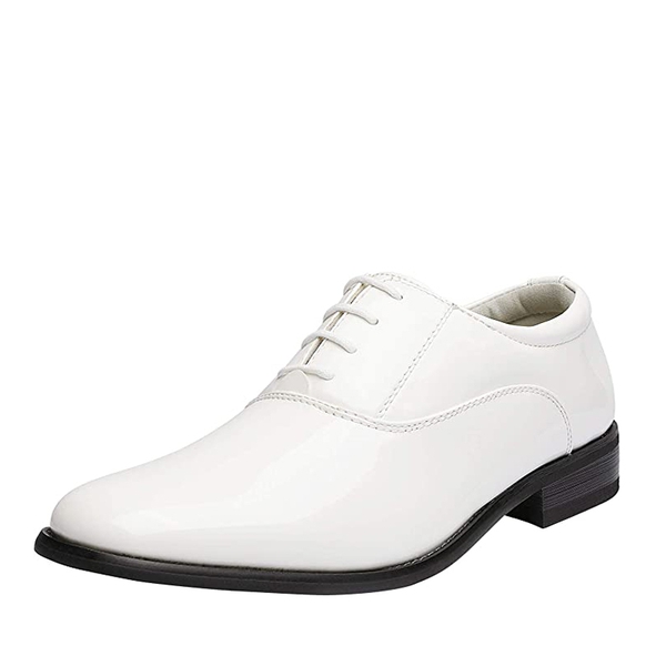 Men's Classic Black Tie Oxford Dress Shoes - WHITE -  0