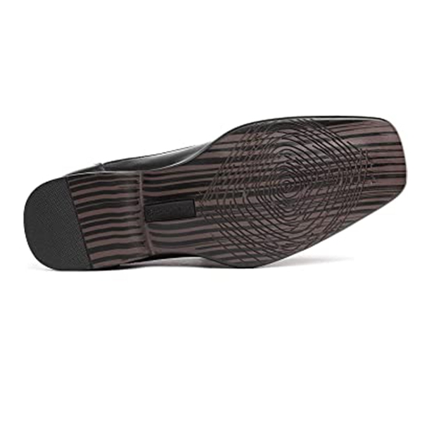 Men's Square Toe loafers Dress Shoes - BLACK - 4