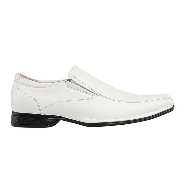 Men's Square Toe loafers Dress Shoes - WHITE - 1