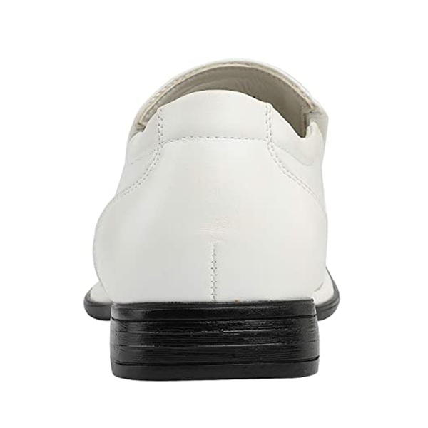 Men's Square Toe loafers Dress Shoes - WHITE - 3