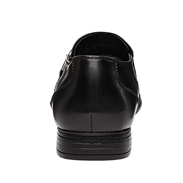 Men's Buckle Strap Dress Loafers - BLACK - 4