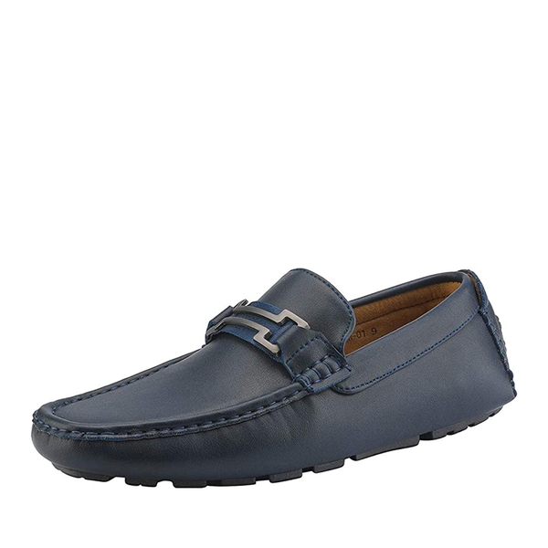 Men's Horsebit Moccasin Loafers Shoes - NAVY -  0