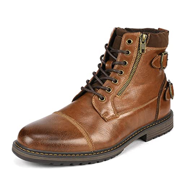Men's Fur-Lined Oxford Dress Boots - CAMEL -  0