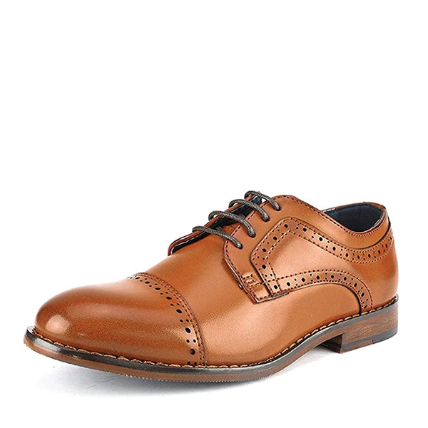Boys' Dress Shoes with Non-Slip Outsole - BROWN -  0