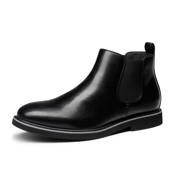 Men's Vegan Leather Chelsea Boots - BLACK -  0