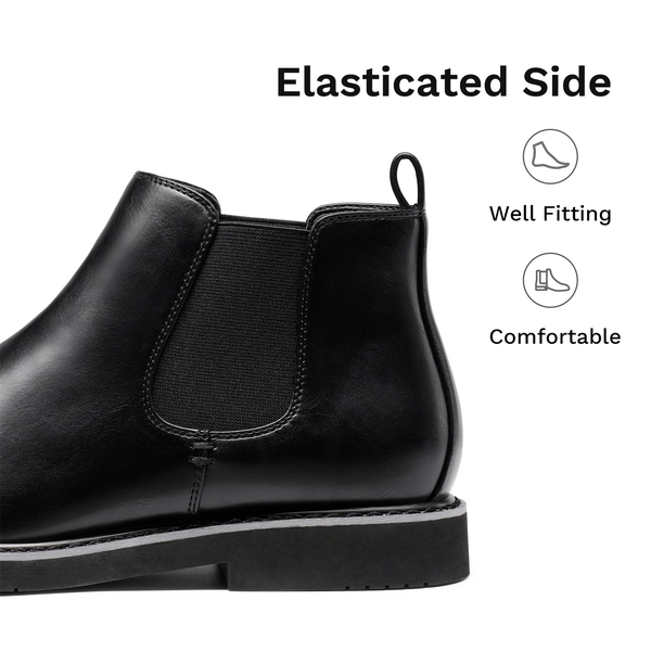 Men's Vegan Leather Chelsea Boots - BLACK - 2