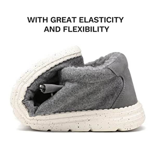 Men's Lightweight Faux Fur-Lined Slip-On Loafers - GREY - 1