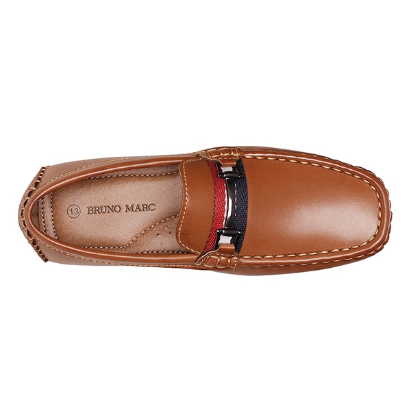 Boys' Smart Casual Non-Slip Bit Loafers - BROWN - 3
