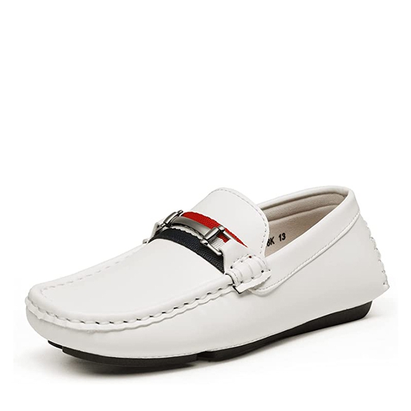 Boys' Comfortable Horsebit Loafer Shoes - WHITE -  0