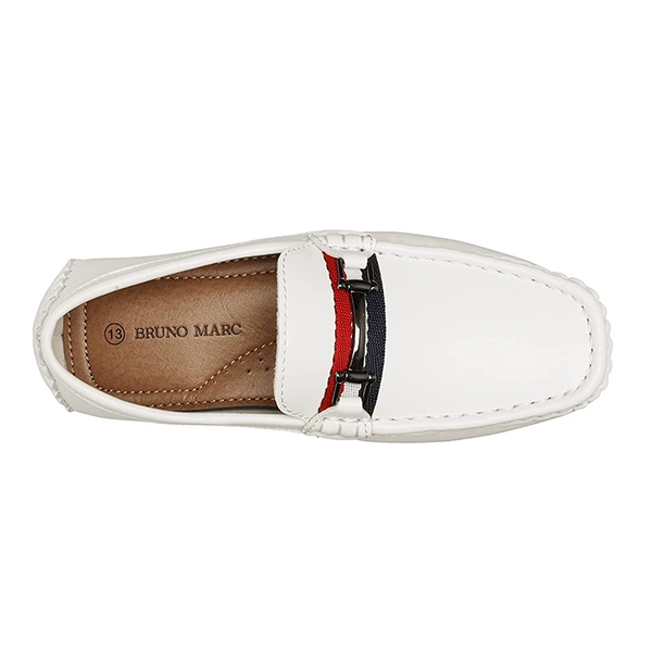Boys' Comfortable Horsebit Loafer Shoes - WHITE - 3