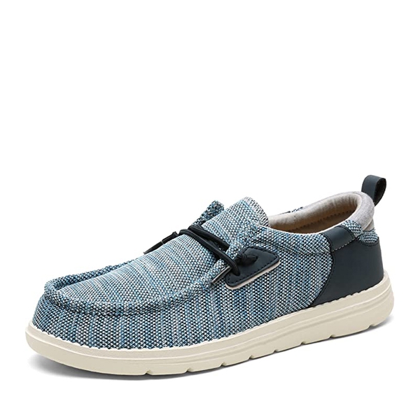 Men's Breathable Knitted Slip On Loafers - BLUE -  0