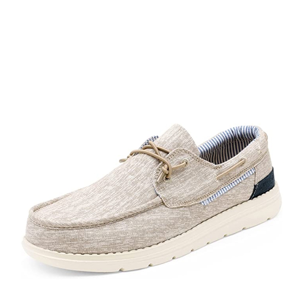 Minimalist Men's Slip On  Canvas Loafers - KHAKI -  0