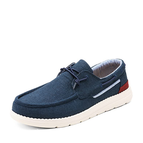 Minimalist Men's Slip On  Canvas Loafers - NAVY -  0