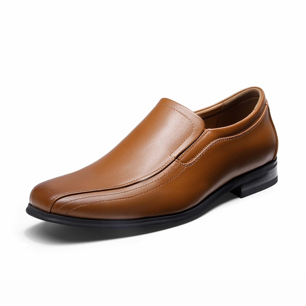Men's Formal Slip-On Dress Loafers - BROWN -  0