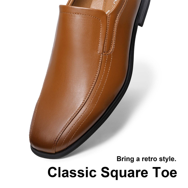 Men's Formal Slip-On Dress Loafers - BROWN - 1