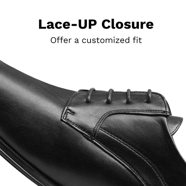 Men's Formal Lace-Up Derby Shoes - BLACK - 1