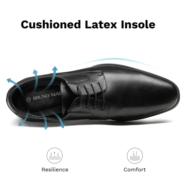 Men's Formal Lace-Up Derby Shoes - BLACK - 2