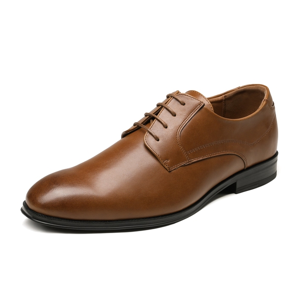 Men's Formal Lace-Up Derby Shoes - BROWN -  0