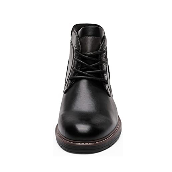 Men's Synthetic Leather Chukka Dress Boots - BLACK - 3